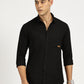 BLACK SOLID CLASSIC COLLAR FULL SLEEVE SHIRT