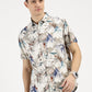 ABSTRACT FLOWER PRINTED CLASSIC COLLAR HALF SLEEVE SHIRT