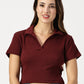 STRETCHABLE POLO CROP TOP