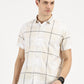 YELLOW CHECKERED CLASSIC COLLAR HALF SLEEVE SHIRT