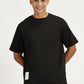 SOLID BLACK OVERSIZED TSHIRT WITH POCKET