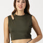 SHOULDER CUT CROP TOP