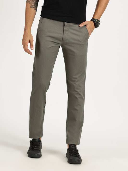 MEN'S MEDIUM GREY REGULAR FIT TROUSER WITH CROSS POCKET