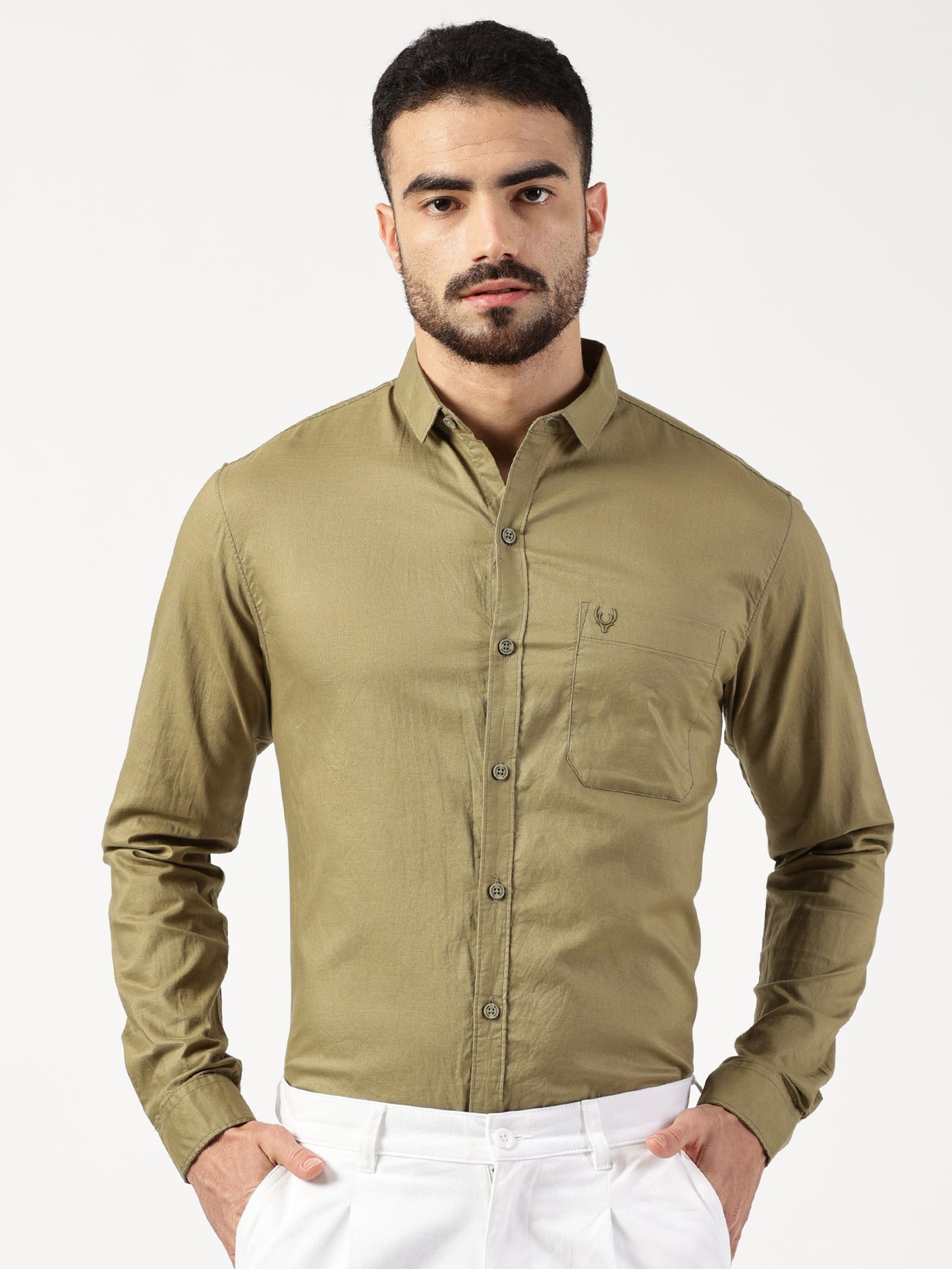 MEN SMART FIT SHIRT WITH SPREAD COLLAR