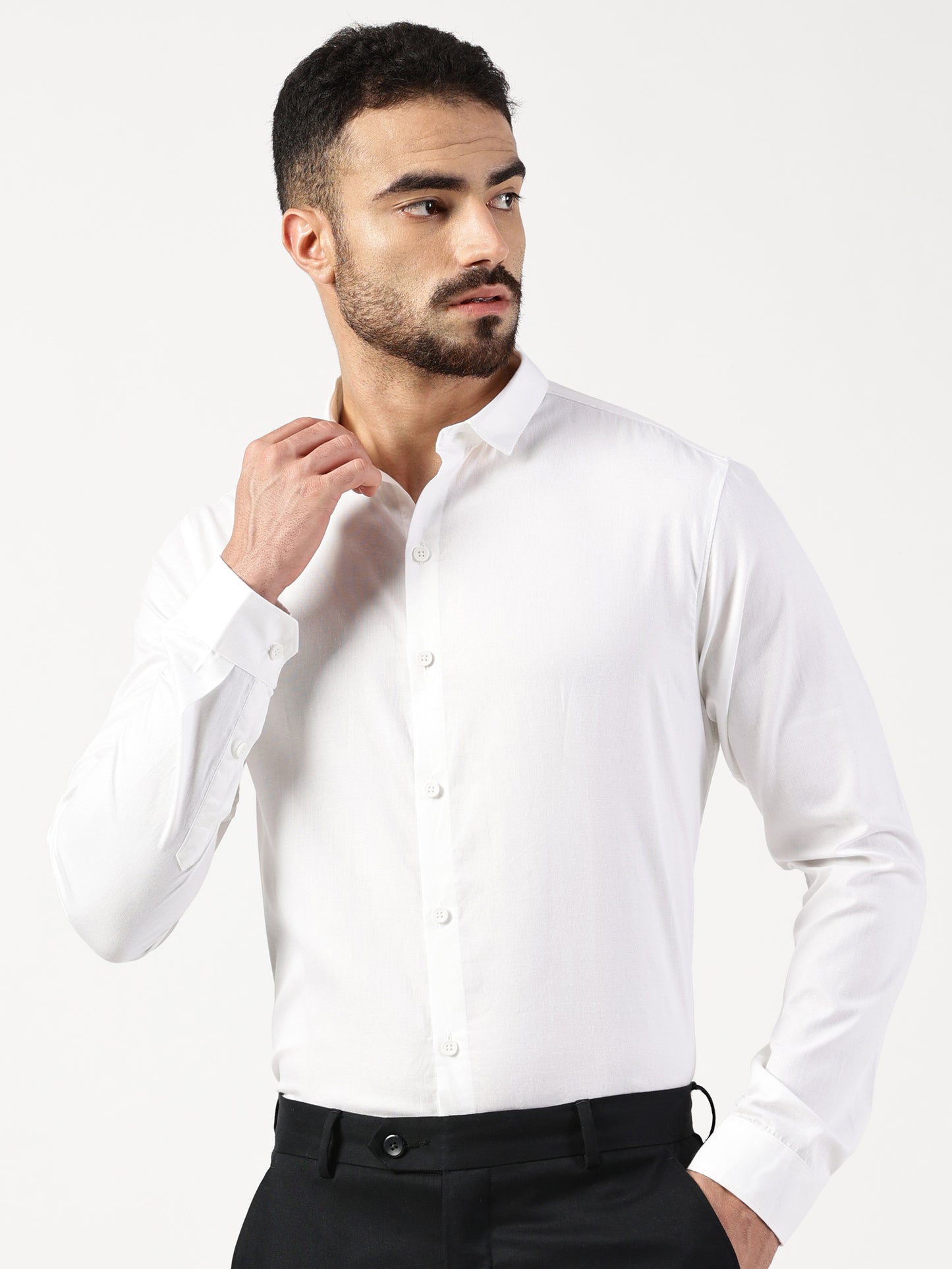 MEN SMART FIT SHIRT WITH SPREAD COLLAR