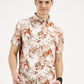 ABSTRACT FLOWER PRINTED CLASSIC COLLAR HALF SLEEVE SHIRT