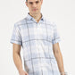 BLUE CHECKERED CLASSIC COLLAR HALF SLEEVE SHIRT