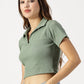 STRETCHABLE POLO CROP TOP