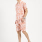 ABSTRACT PRINTED ORANGE-PINK CO-ORDS SET