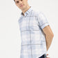 BLUE CHECKERED CLASSIC COLLAR HALF SLEEVE SHIRT