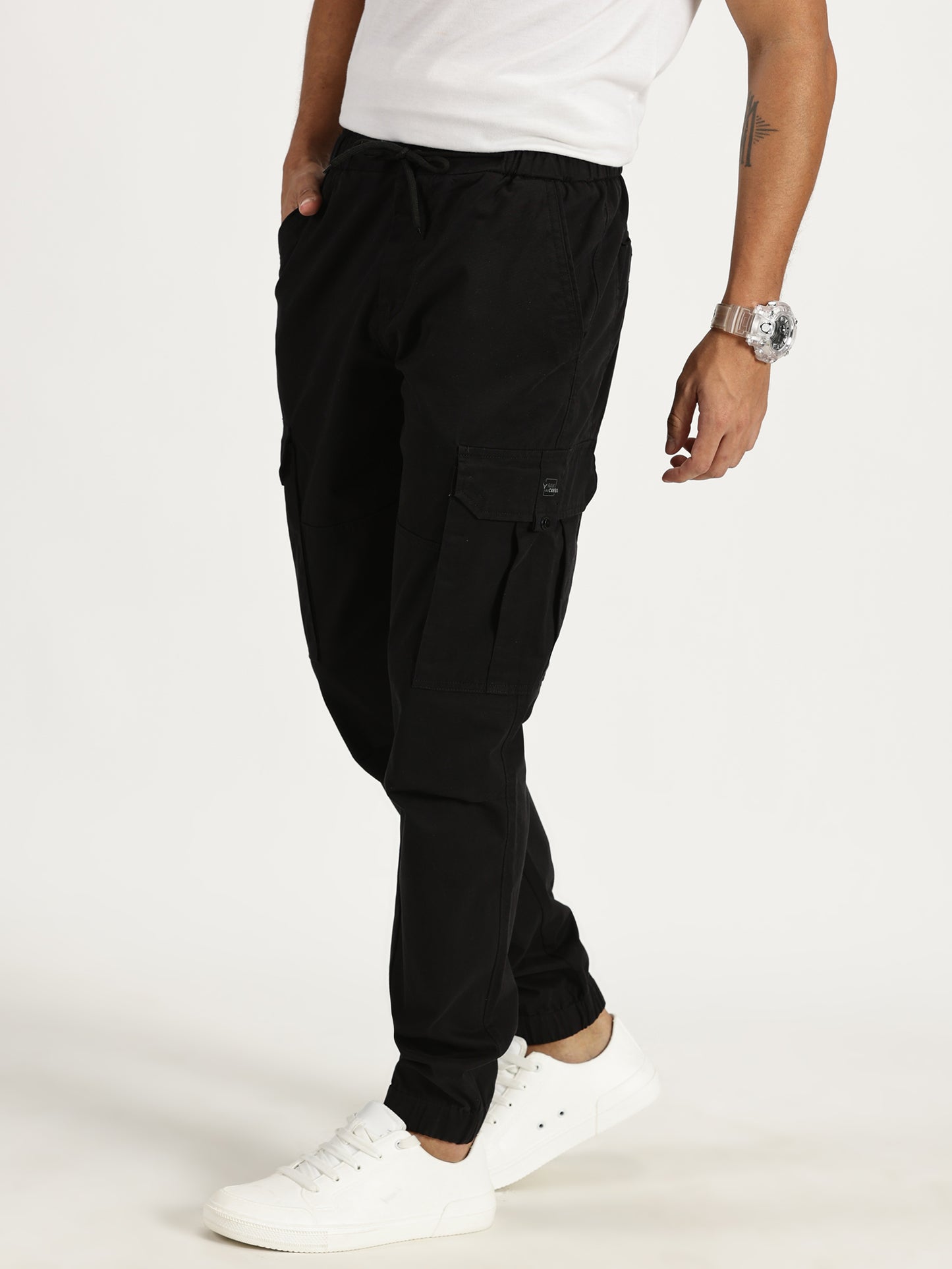 MEN'S BLACK CARGO JOGGERS