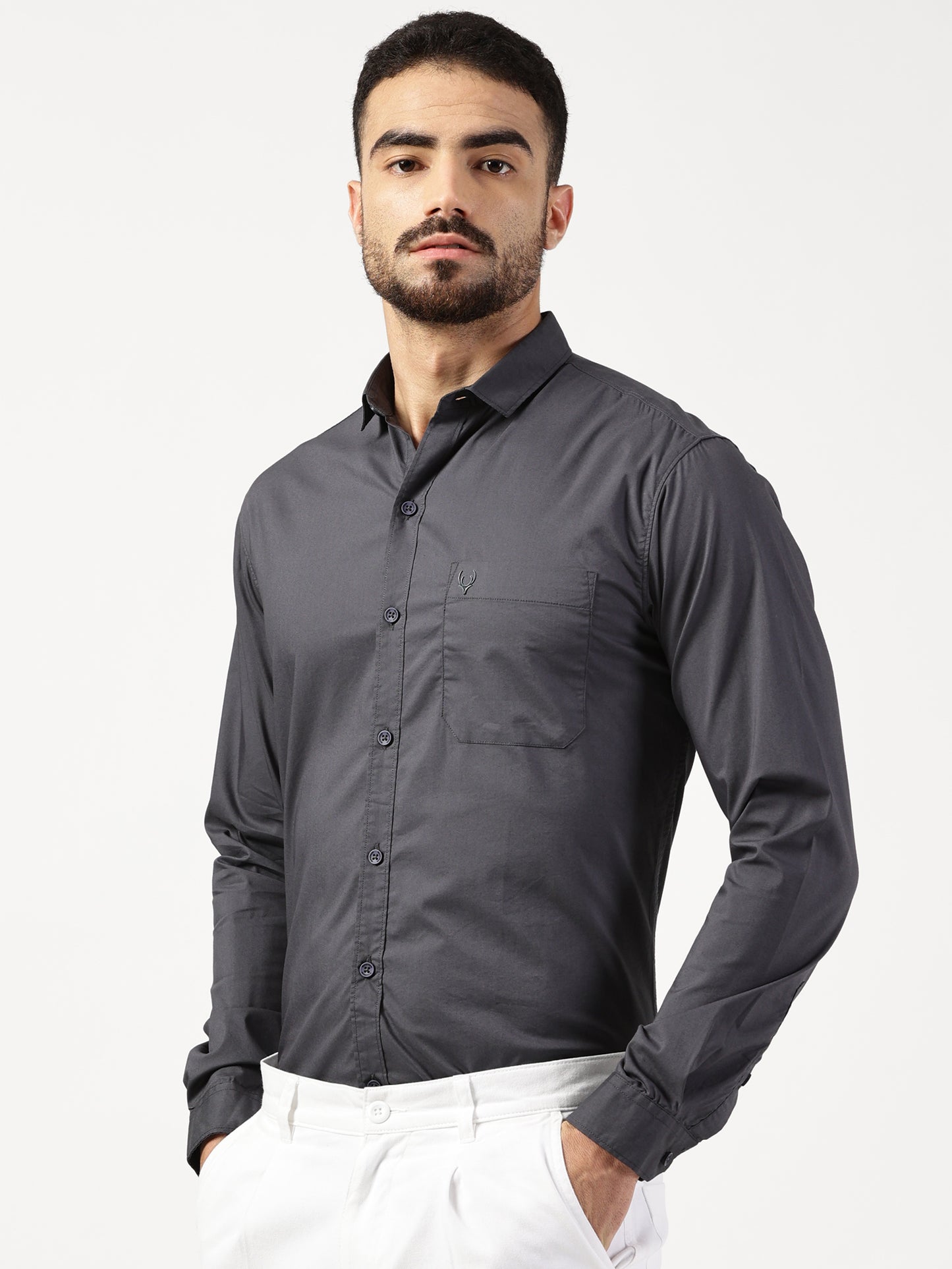 MEN SMART FIT SHIRT WITH SPREAD COLLAR