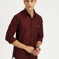 MAROON SOLID CLASSIC COLLAR FULL SLEEVE SHIRT