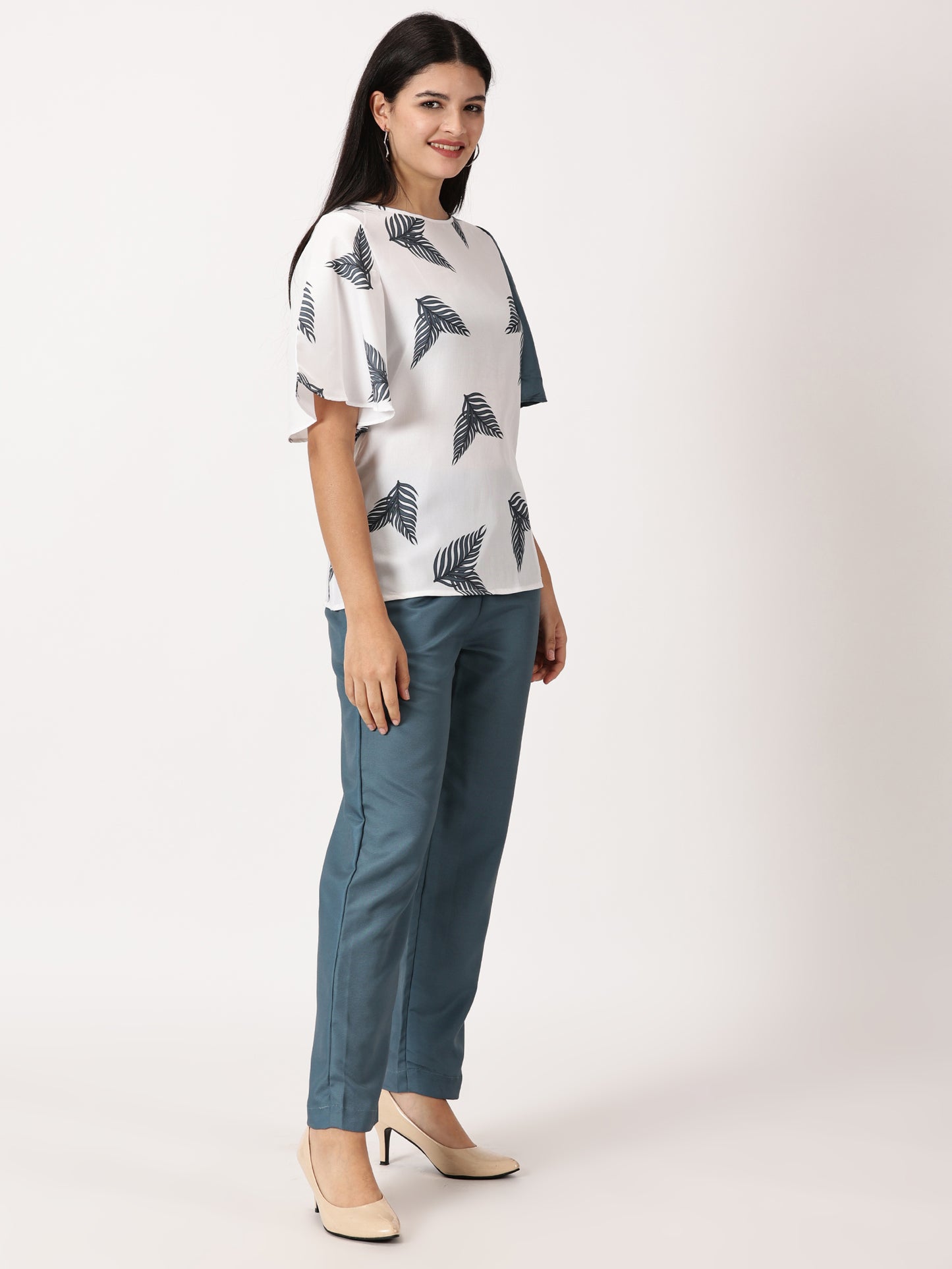 LEAF PRINTED  TOP & TROUSER