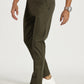 MEN'S OLIVE REGULAR FIT TROUSER WITH CROSS POCKET