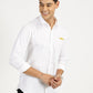 MOUSTACHE EMBROIDERED WHITE CLASSIC COLLAR FULL SLEEVE SHIRT