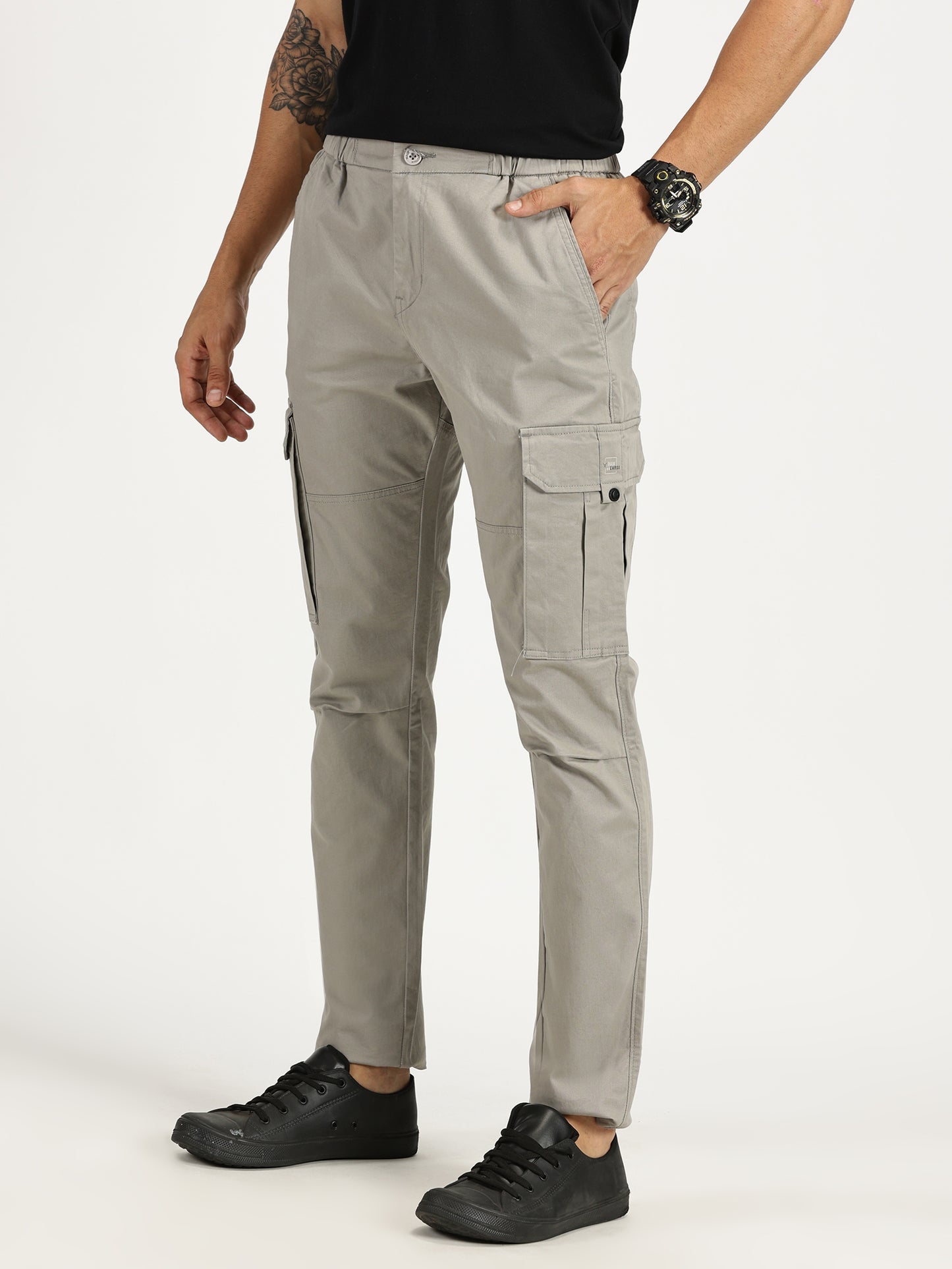 MEN'S GREENISH GREY REGULAR CARGO