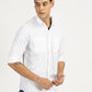 WHITE SOLID CLASSIC COLLAR FULL SLEEVE SHIRT