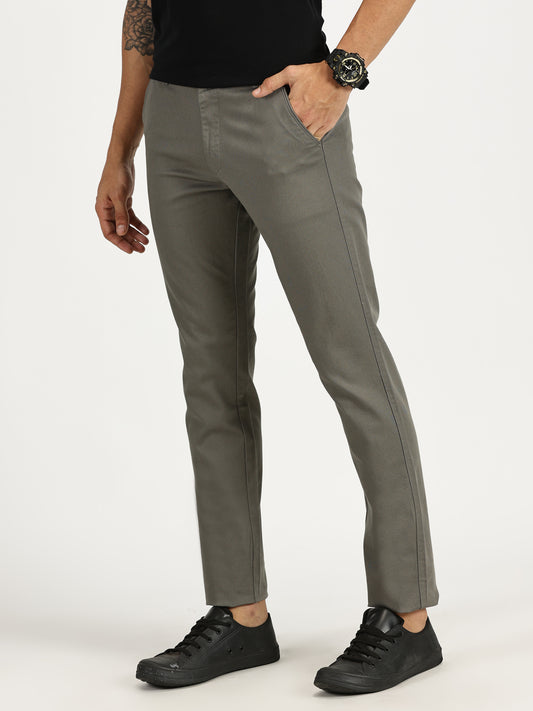 MEN'S MEDIUM GREY REGULAR FIT TROUSER WITH CROSS POCKET