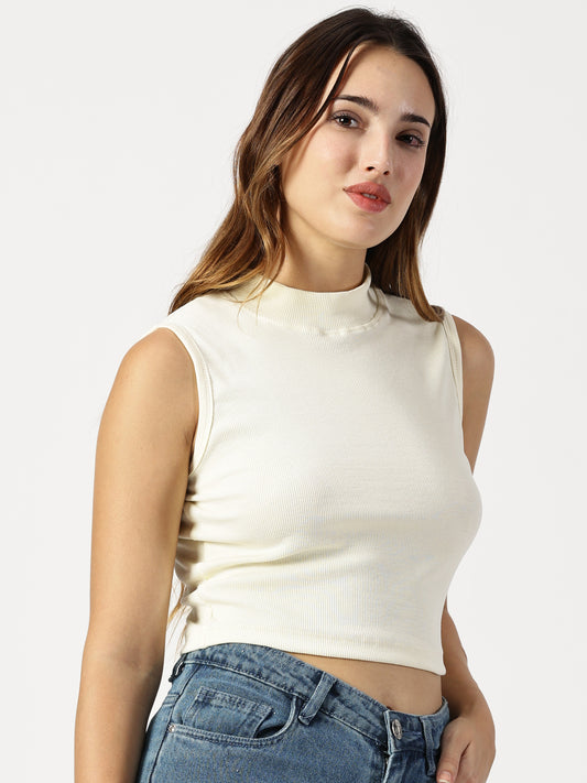 HIGH NECK HALTER CROP TOP