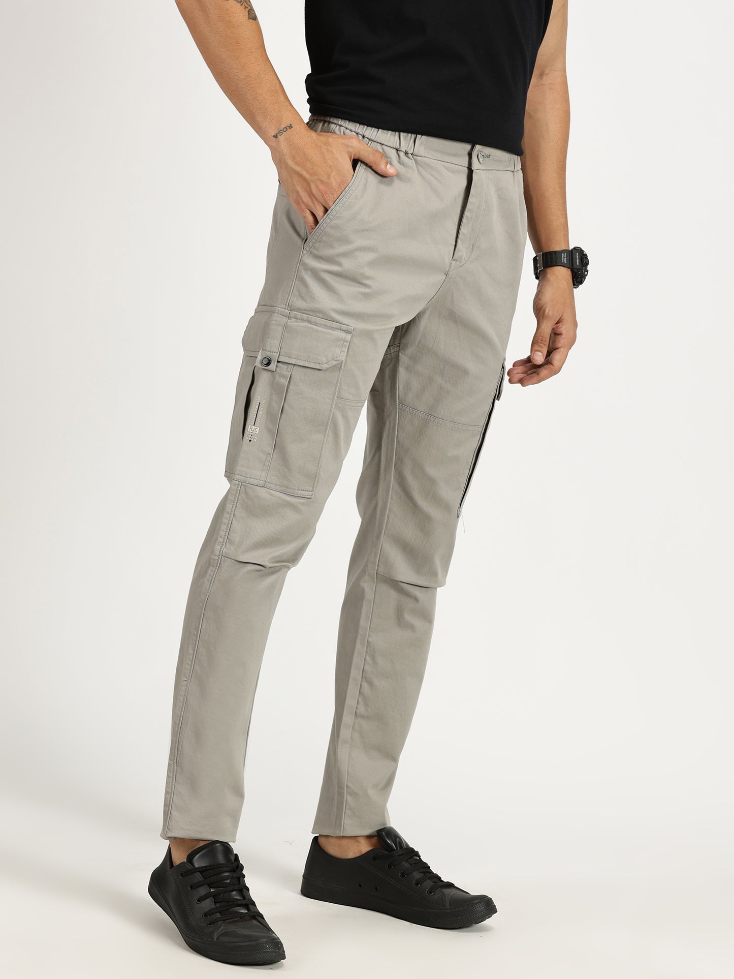 MEN'S GREENISH GREY REGULAR CARGO