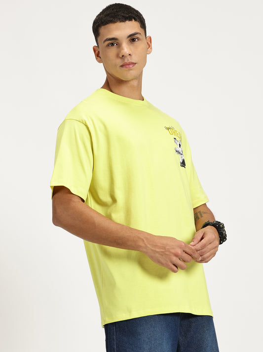 DREAM PUFF PRINTED YELLOW OVERSIZED TSHIRT