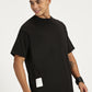 SOLID BLACK OVERSIZED TSHIRT WITH POCKET