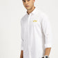 MOUSTACHE EMBROIDERED WHITE CLASSIC COLLAR FULL SLEEVE SHIRT