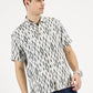 IKAAT PRINTED WHITE GREY CLASSIC COLLAR HALF SLEEVE OVERSIZE SHIRT