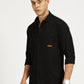 BLACK SOLID CLASSIC COLLAR FULL SLEEVE SHIRT