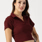 STRETCHABLE POLO CROP TOP