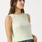 RIB ROUND HALTER CROP TOP