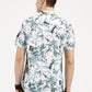 FLORAL PRINTED TEAL GREEN CLASSIC COLLAR HALF SLEEVE SHIRT