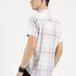 GREY CHECKERED CLASSIC COLLAR HALF SLEEVE SHIRT