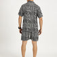 ABSTRACT PRINTED BLACK-GREY CO-ORDS SET