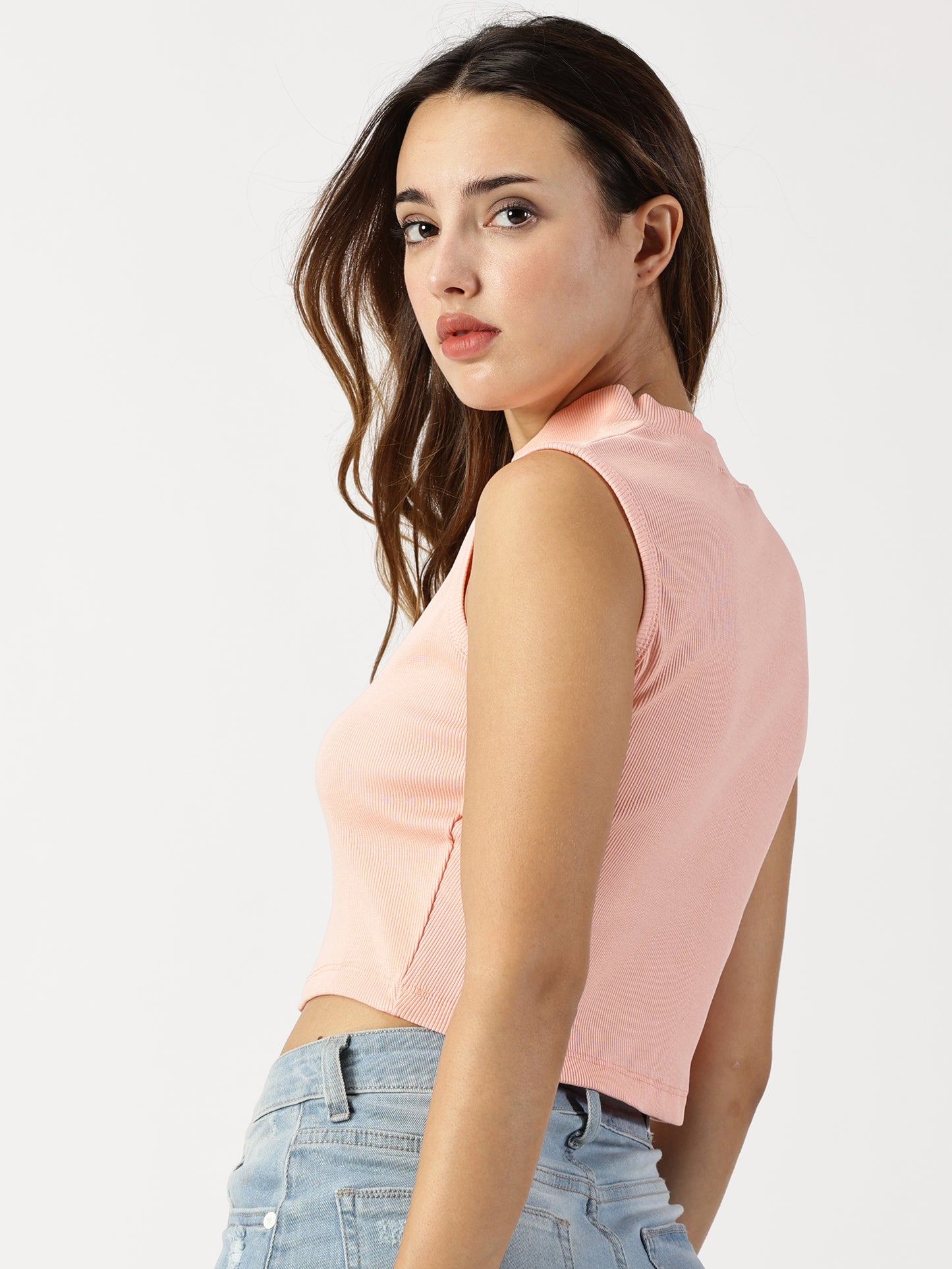 HIGH NECK HALTER CROP TOP