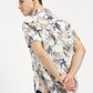 ABSTRACT FLOWER PRINTED CLASSIC COLLAR HALF SLEEVE SHIRT