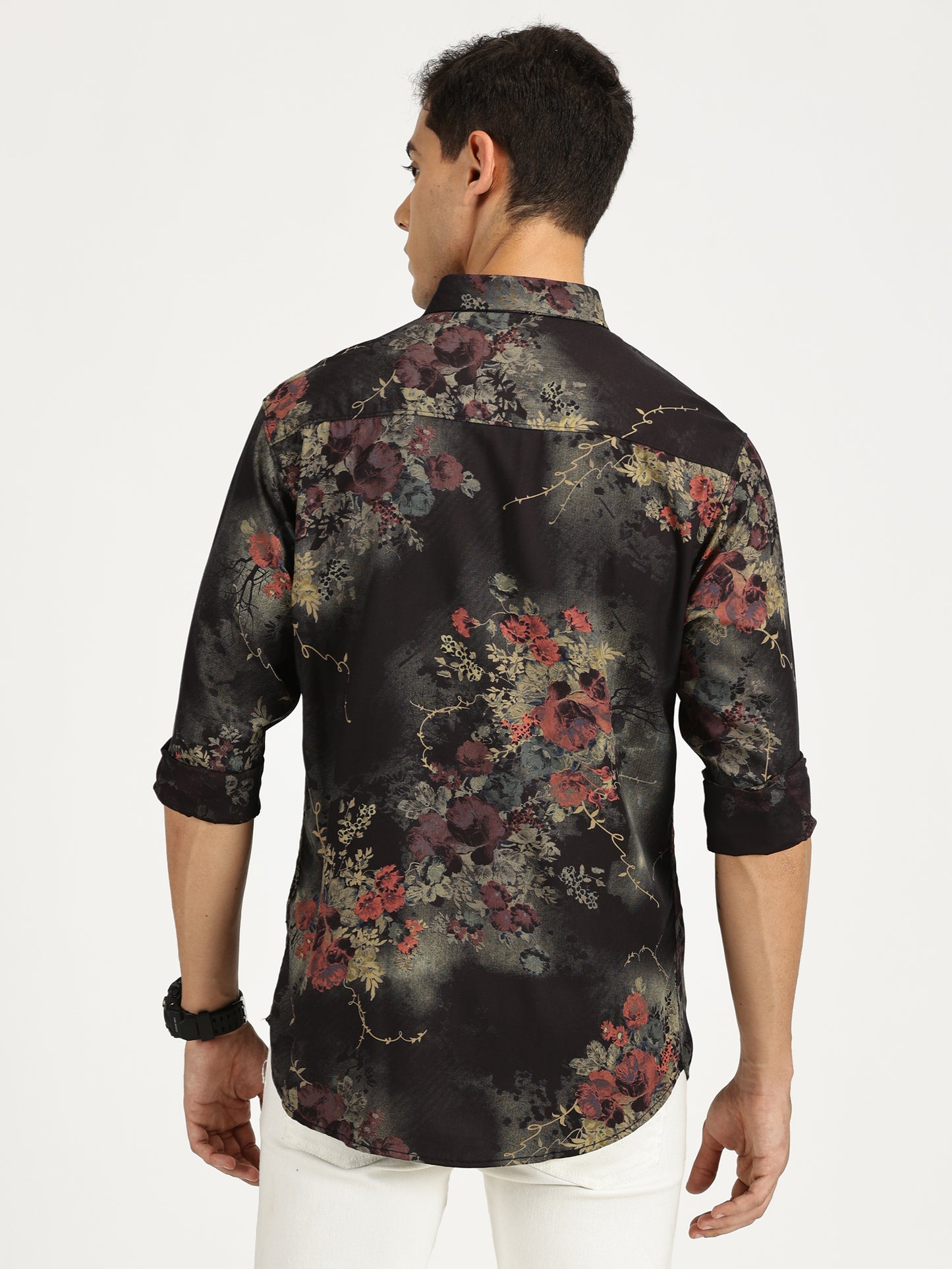 FLOWER FOIL PRINTED CLASSIC COLLAR FULL SLEEVE SHIRT