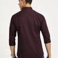 POCKET EMBROIDED PURPLE CLASSIC COLLAR FULL SLEEVE SHIRT