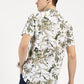 FLORAL PRINTED KHAKI CLASSIC COLLAR HALF SLEEVE SHIRT