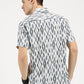 IKAAT PRINTED WHITE BLUE CLASSIC COLLAR HALF SLEEVE OVERSIZE SHIRT