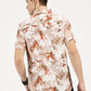 ABSTRACT FLOWER PRINTED CLASSIC COLLAR HALF SLEEVE SHIRT