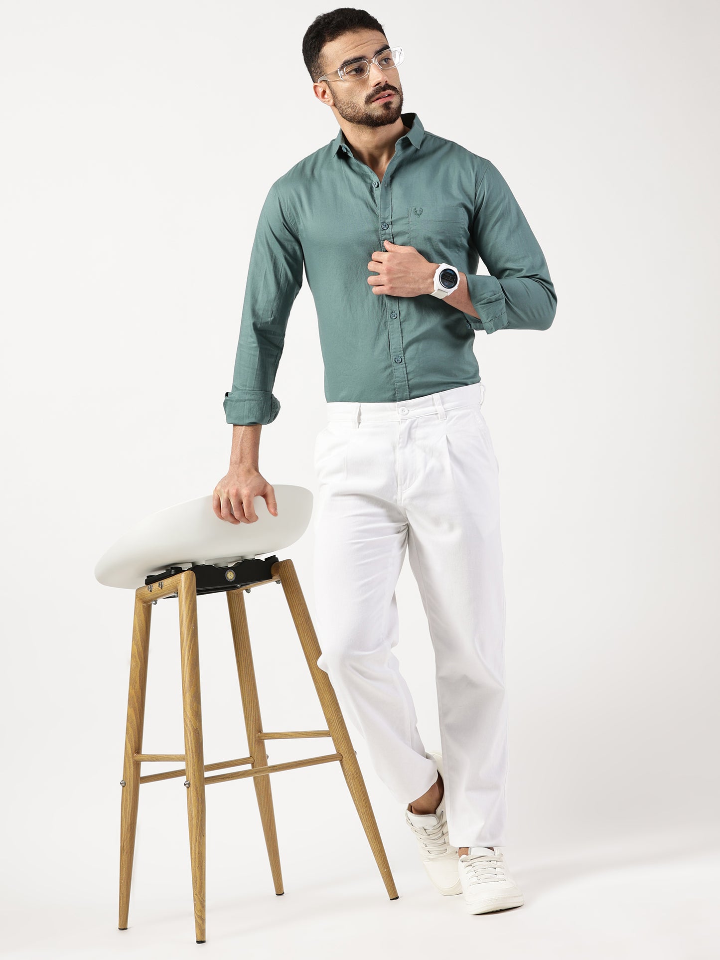 MEN SMART FIT SHIRT WITH SPREAD COLLAR