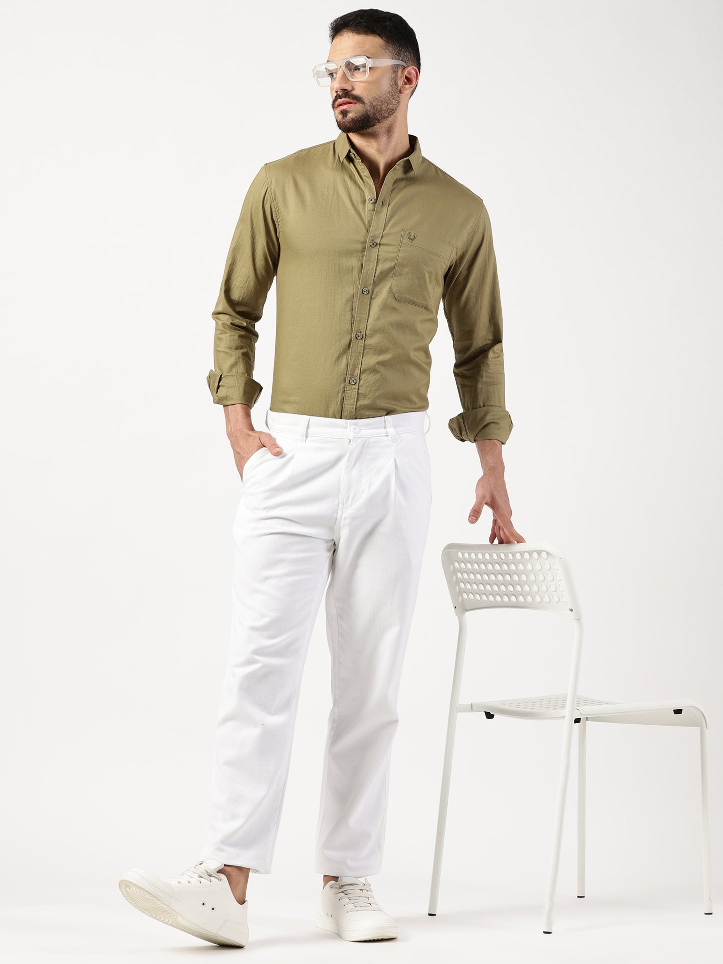 MEN SMART FIT SHIRT WITH SPREAD COLLAR