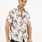 ABSTRACT FLOWER PRINTED CLASSIC COLLAR HALF SLEEVE SHIRT