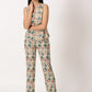 PRINTED 'V' NECK TOP & STRAIGHT PANT