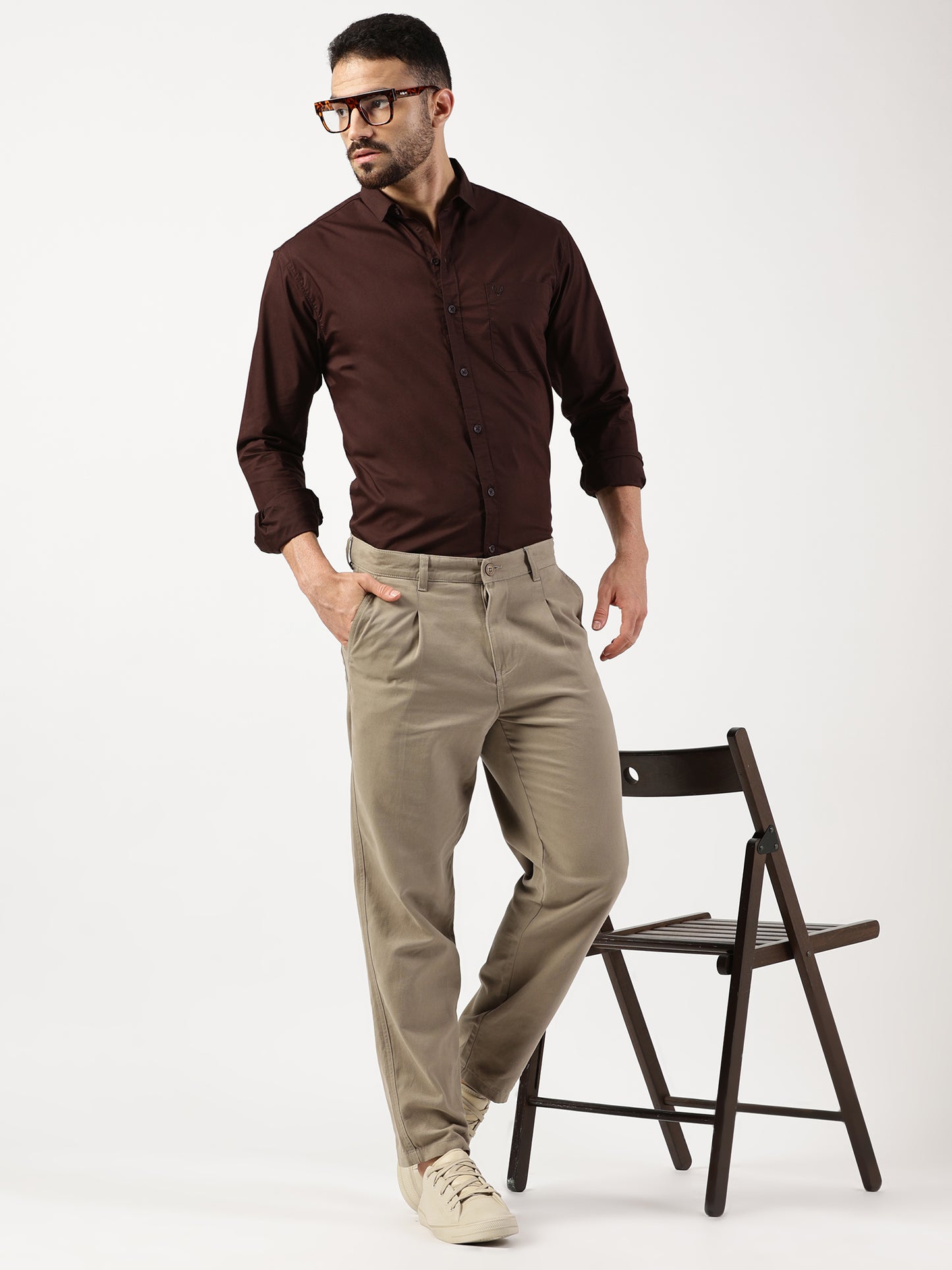 MEN SMART FIT SHIRT WITH SPREAD COLLAR