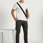 MEN'S DARK GREY REGULAR FIT TROUSER WITH STRAIGHT POCKET