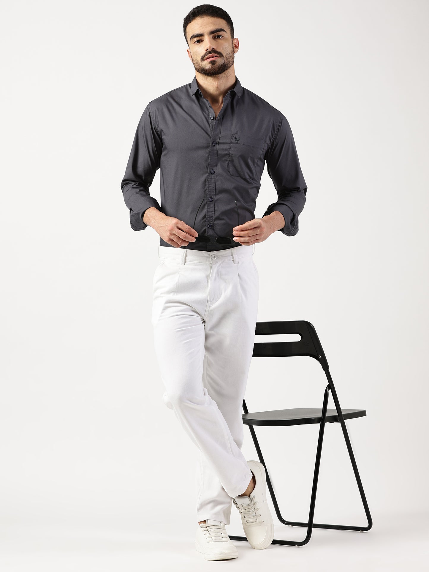 MEN SMART FIT SHIRT WITH SPREAD COLLAR