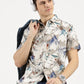 ABSTRACT FLOWER PRINTED CLASSIC COLLAR HALF SLEEVE SHIRT